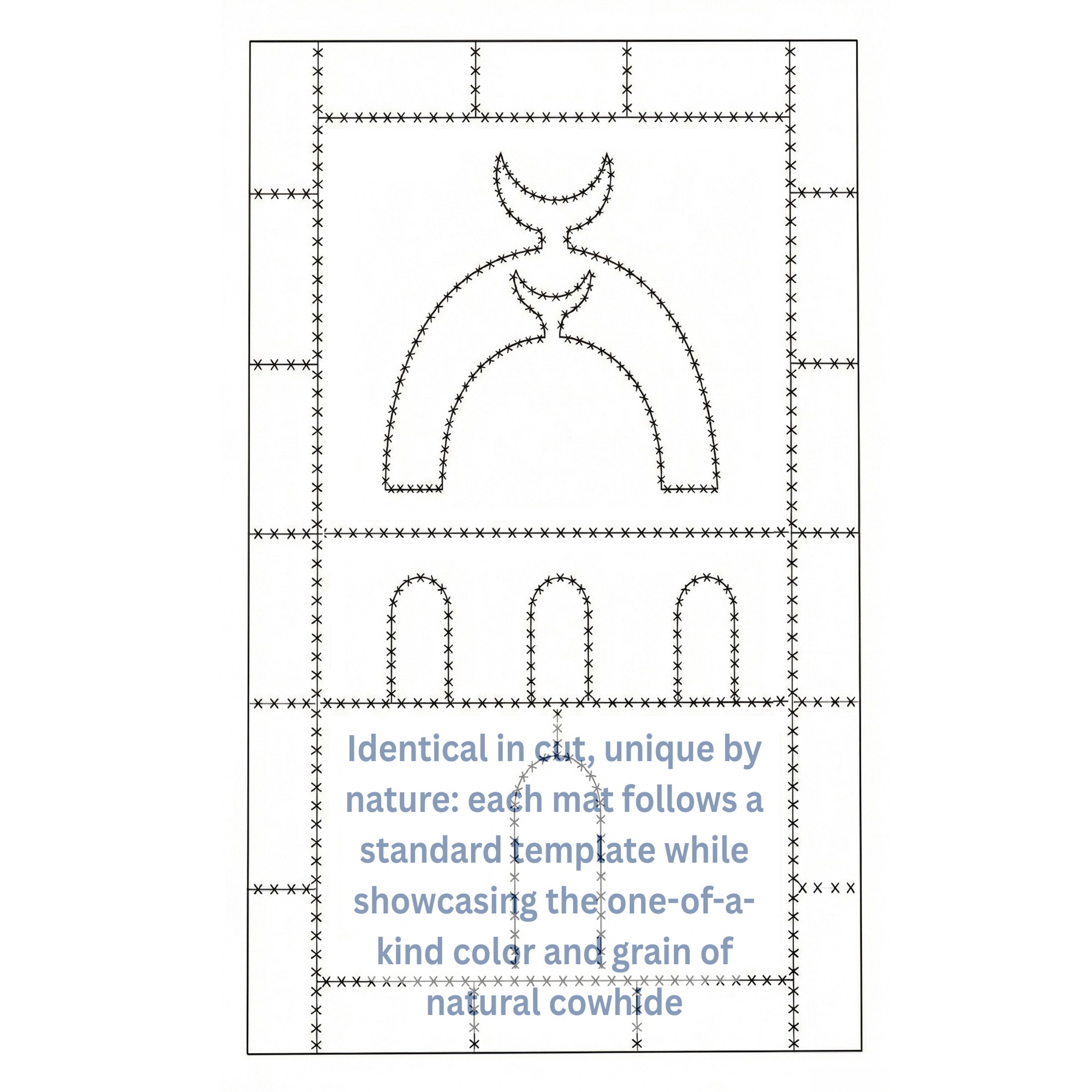 "Twin Moon" Luxury Cowhide Prayer Mat | Gift Boxed Set